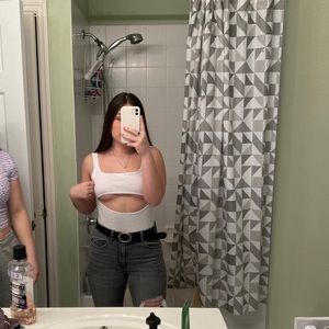 NWT Nasty Gal white cutout bodysuit